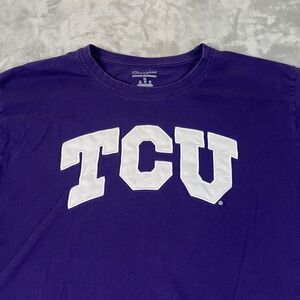 TCU Horned Frogs Shirt Mens XL Purple NCAA Football Champion Short Sleeve